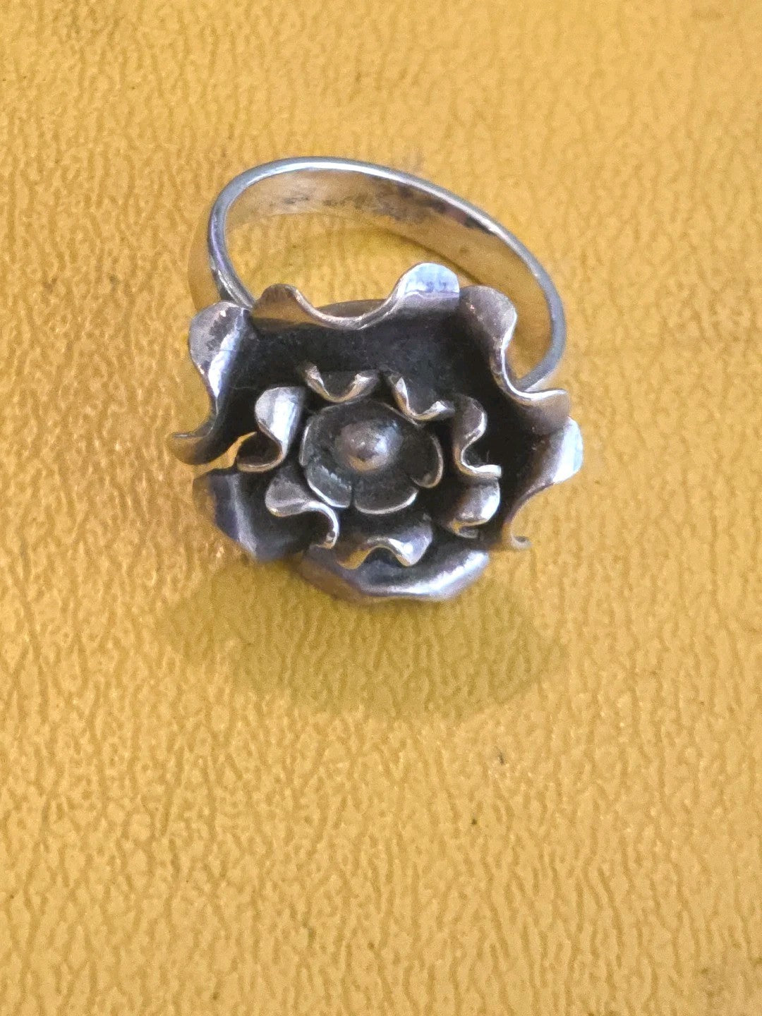 Vintage "Rose" Ring Sterling Silver Women Jewelry size 8.75