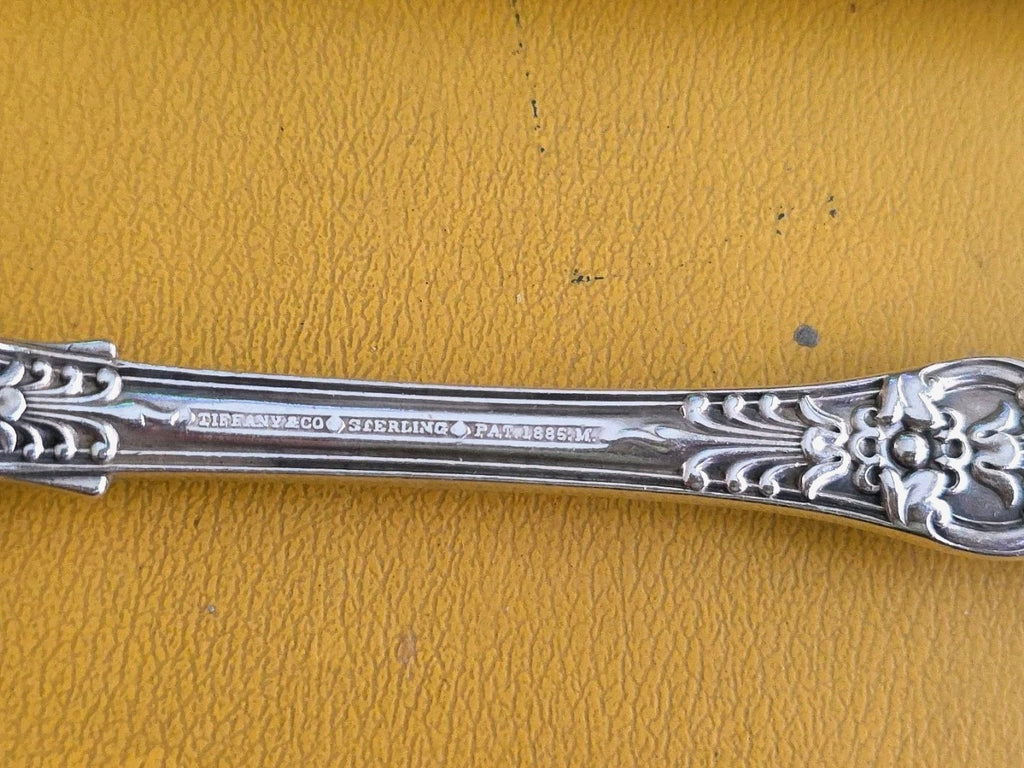 TIFFANY ENGLISH KING STERLING SILVER DINNER FORK - GOOD CONDITION MONOGRAM