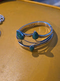 NAVAJO .925 STERLING SILVER Green Turquoise Lilly Bracelet