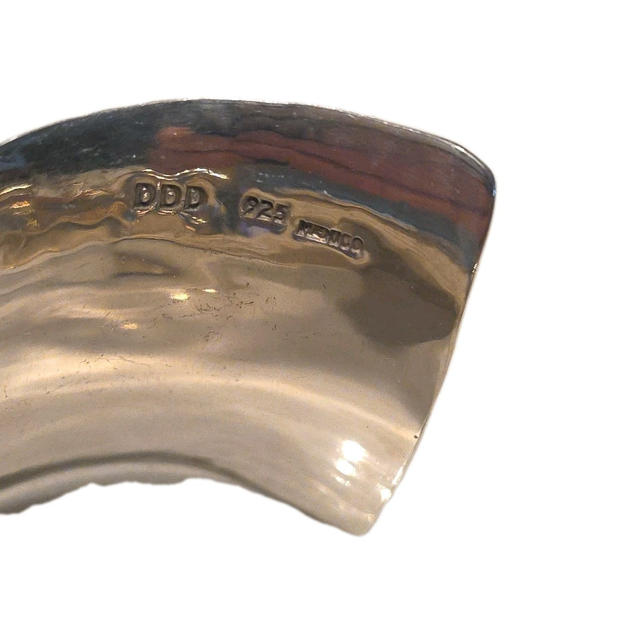 DDD Dominique Dinouart Mexico Modernist Hammered Design Threaded Cuff Bracelet