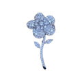 Flower Brooch 925 Sterling Silver Evening Wear Party Jewelry