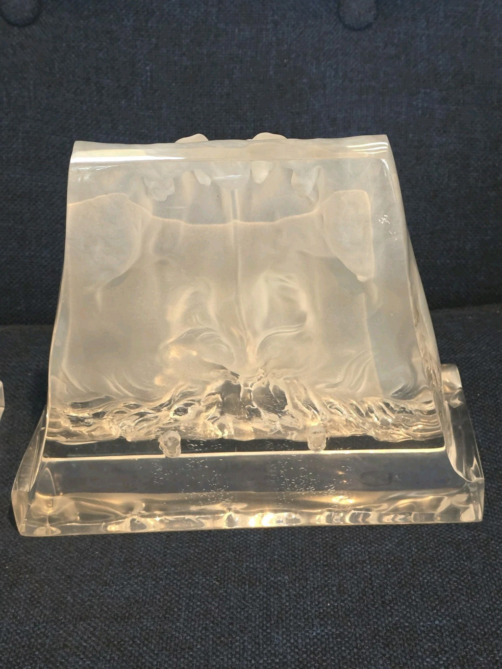 Gorgeous Vintage Lucite Wall Sculpture Bracket, Sconce, Pair of Horses Heads