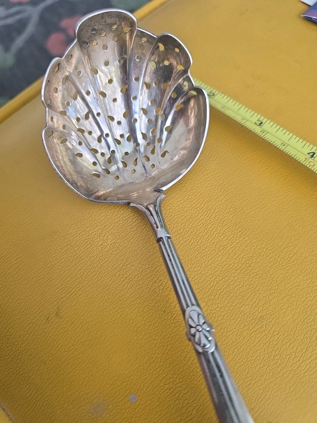 Antique Sterling Silver Gorham Medallion Pierced Berry Ladle