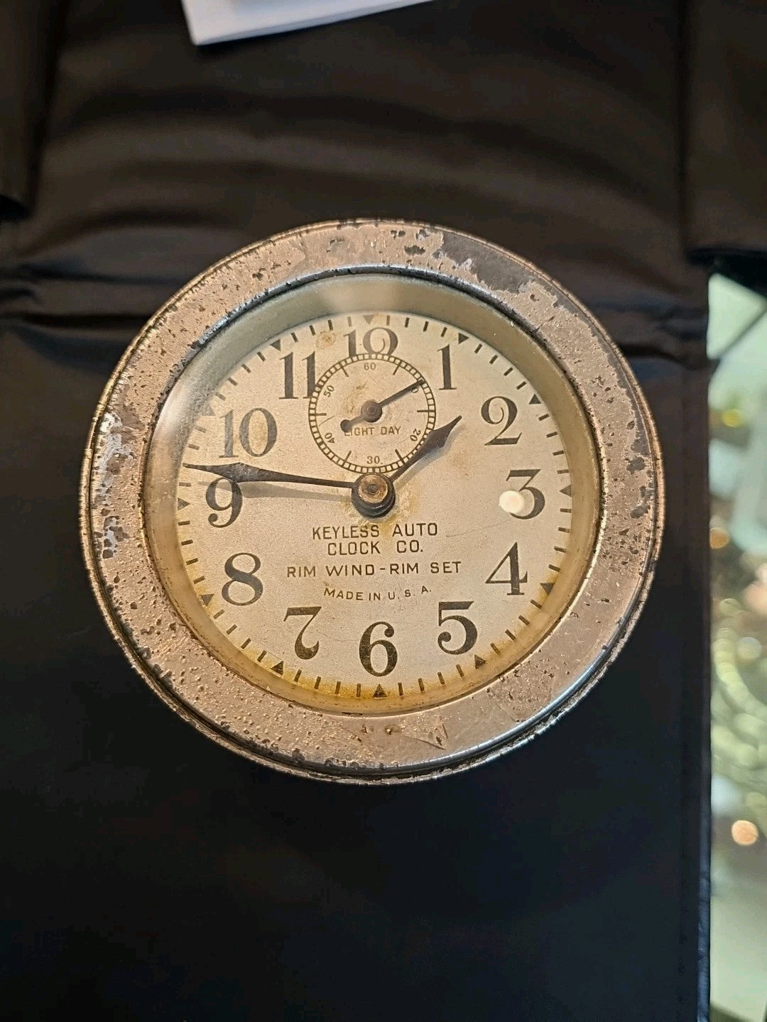 VINTAGE KEYLESS AUTO CLOCK CO RIM WIND RIM SET 8 DAY VINTAGE Modle A