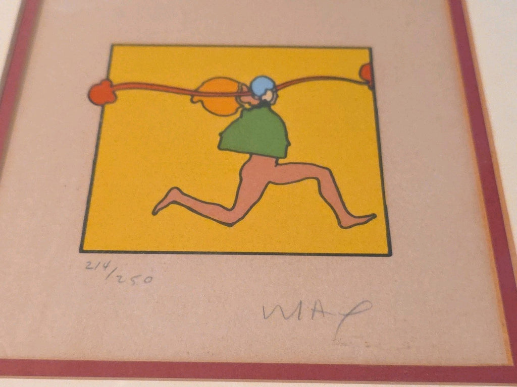 1970s Peter Max "Entering Yellow" Signed and Numbered Lithograph - Framed