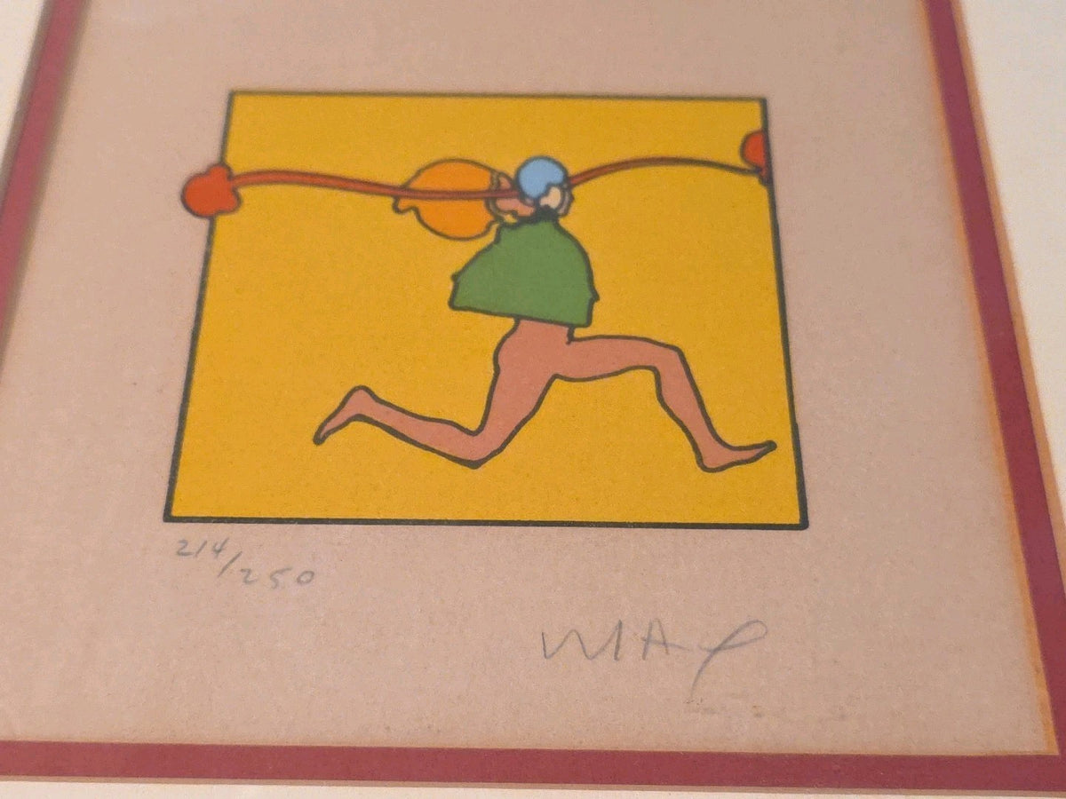1970s Peter Max "Entering Yellow" Signed and Numbered Lithograph - Framed