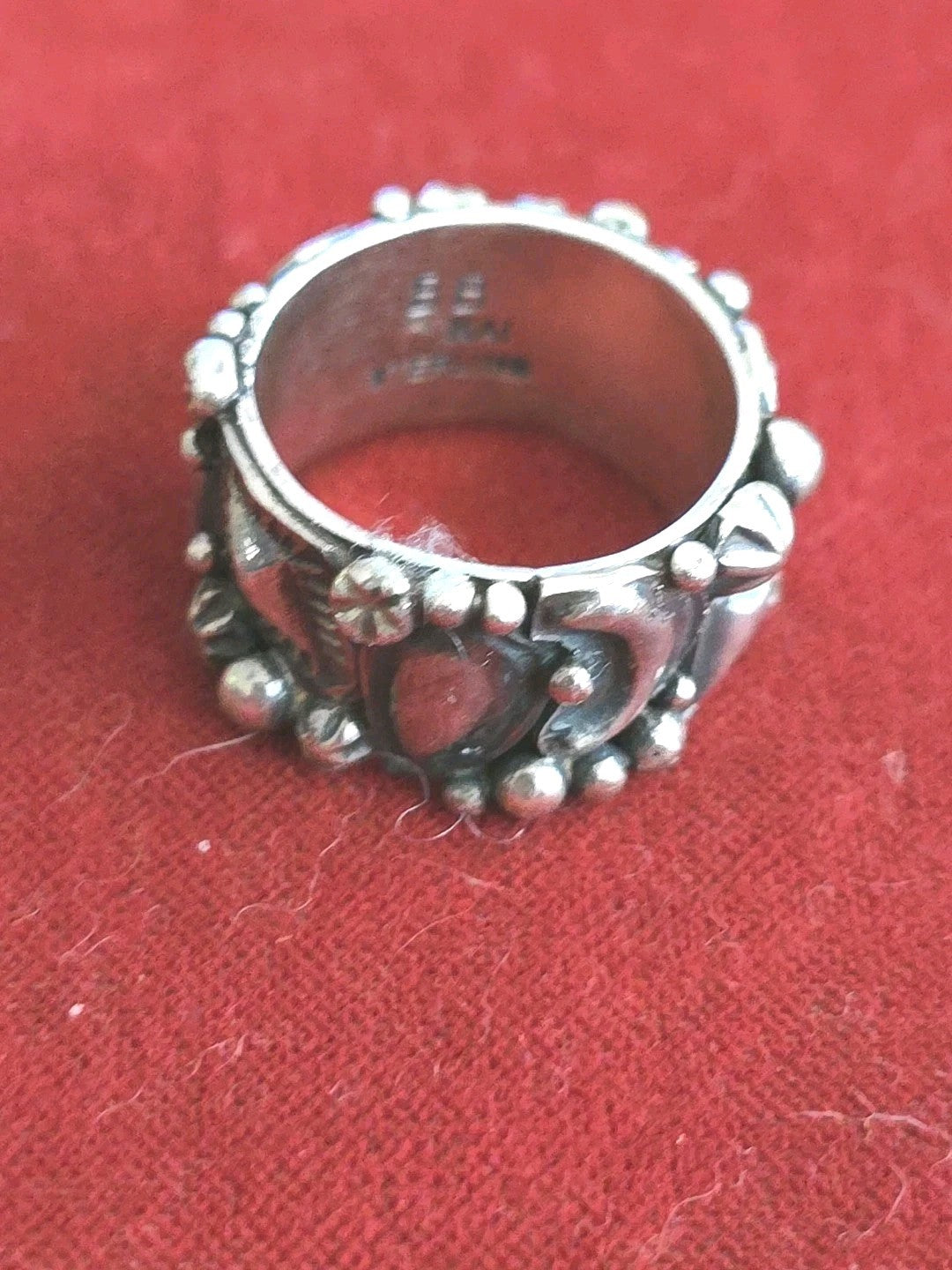 BRUTALIST Sterling Silver Ring Signed BB KAI  Size 7.5