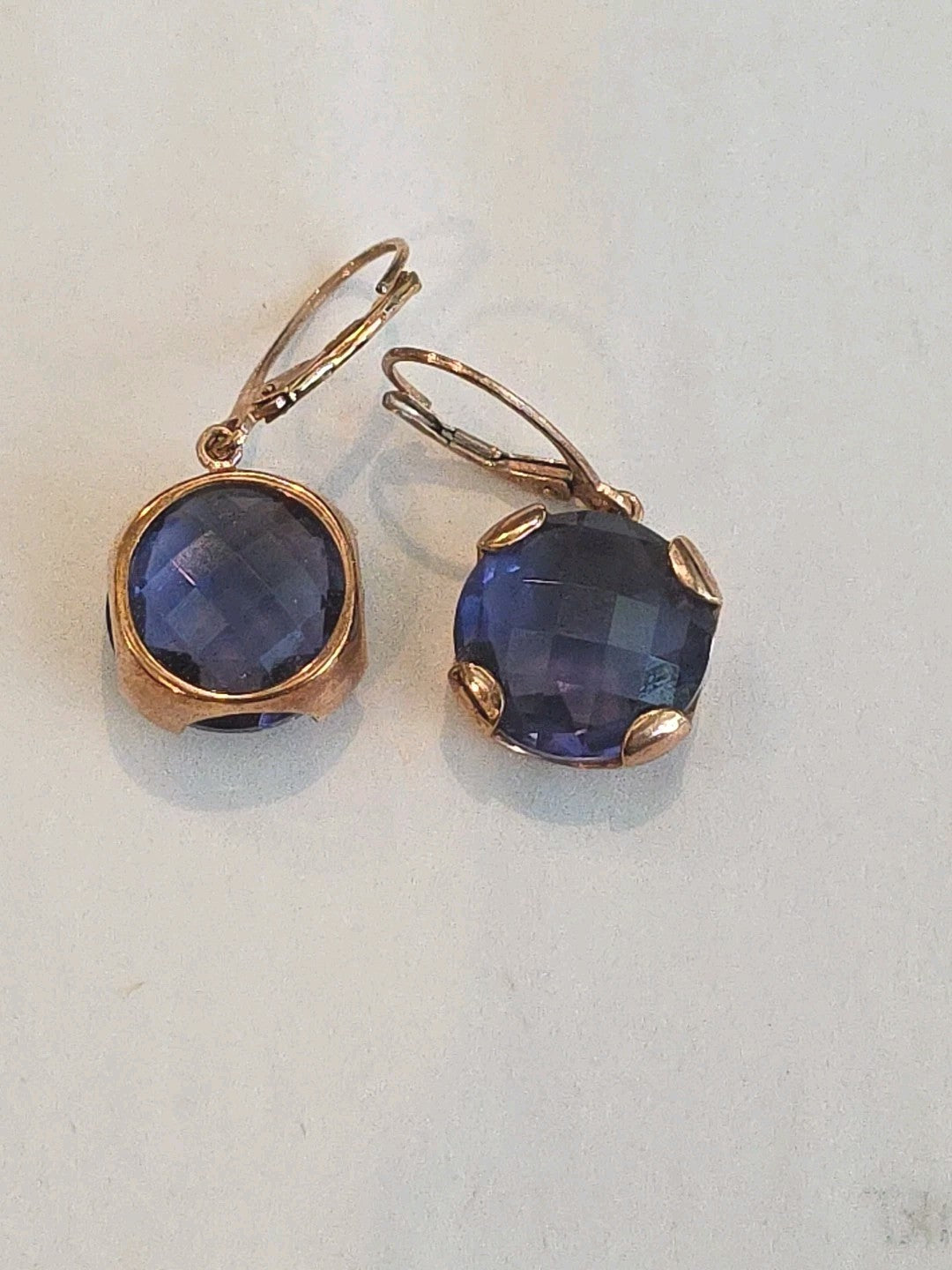 Beautiful Ag 925 Tanzanite Earrings in Gold Vermile
