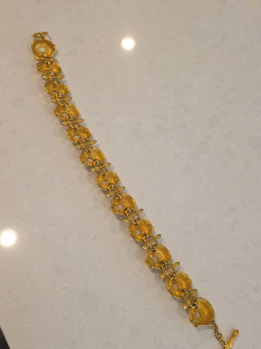 Vintage 1980s Fendi Gold Plated Collar Pearl Necklace