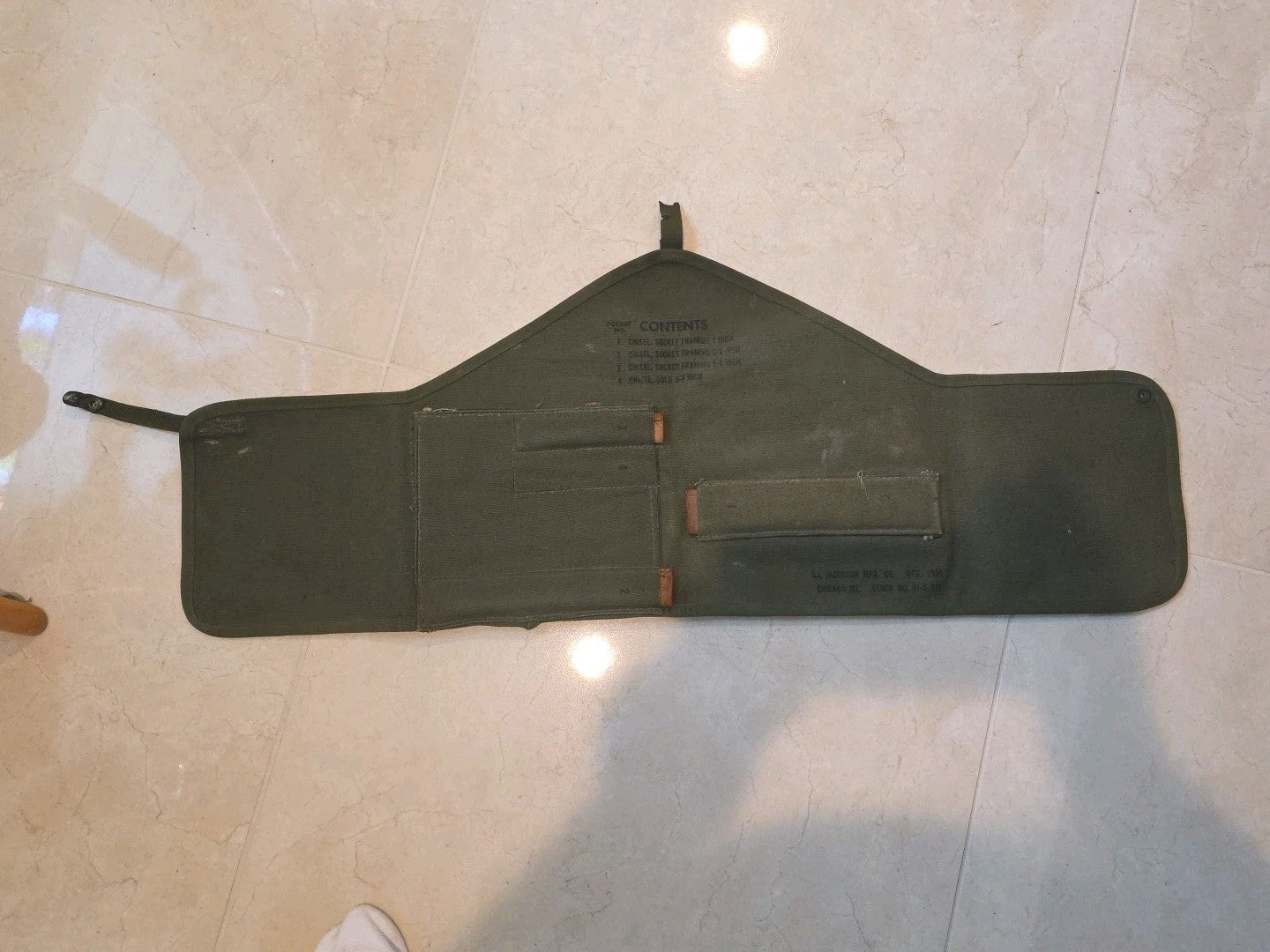 US military U.S. forces 1951 WW2 rarity canvas tool roll case