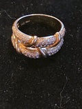 14K YELLOW GOLD DIAMOND COCKTAIL RING SIZE 7