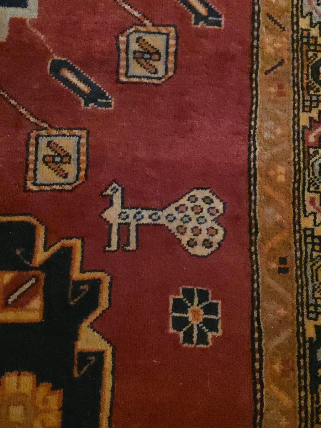 Antique N.W. Azerbaijan Runner Caucas - 4' 3" x 10'3" Bird Motif