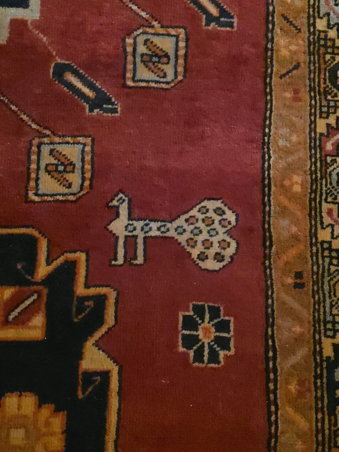 Antique N.W. Azerbaijan Runner Caucas - 4' 3" x 10'3" Bird Motif