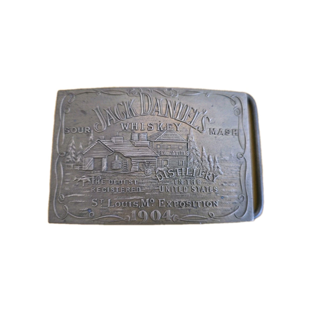 Vintage Belt Buckle 1980's Sour Mash Distillery Jack Daniels Whiskey