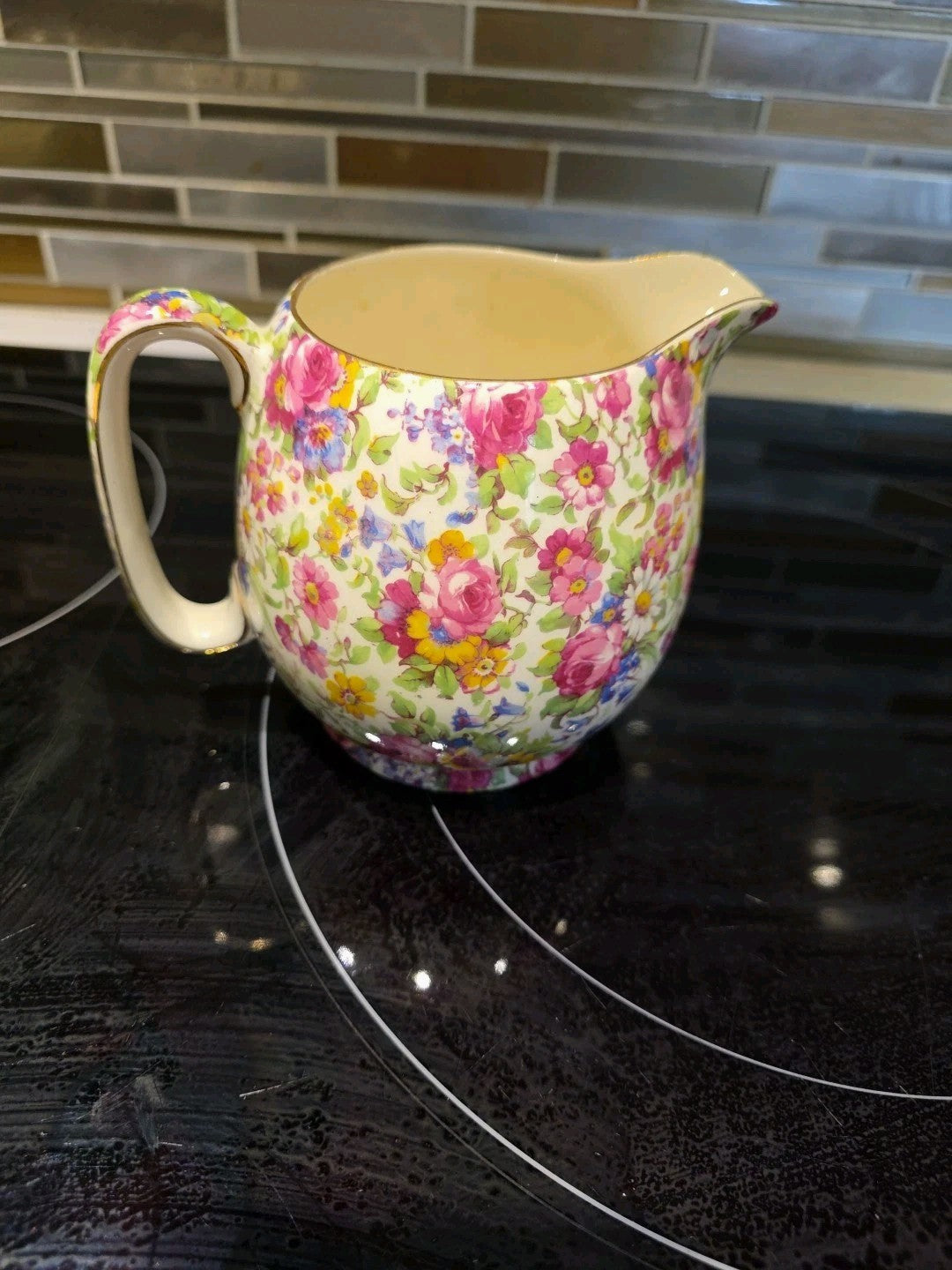 Royal Winton Summertime Chintz Creamer England Floral Milk Jug Grimwades