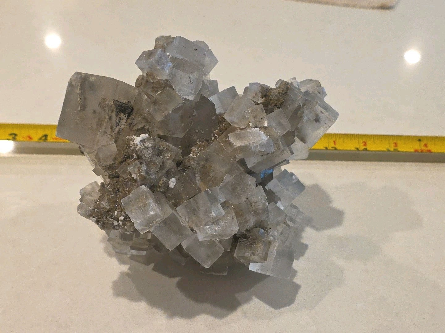 Rare Transparent  Cubic Fluorite Mineral Crystal Sample 7"x 6"x 5 1/2"