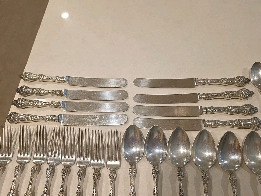 Old Orange Blossom by Alvin Sterling Silver Flatware Set Service 40 pcs