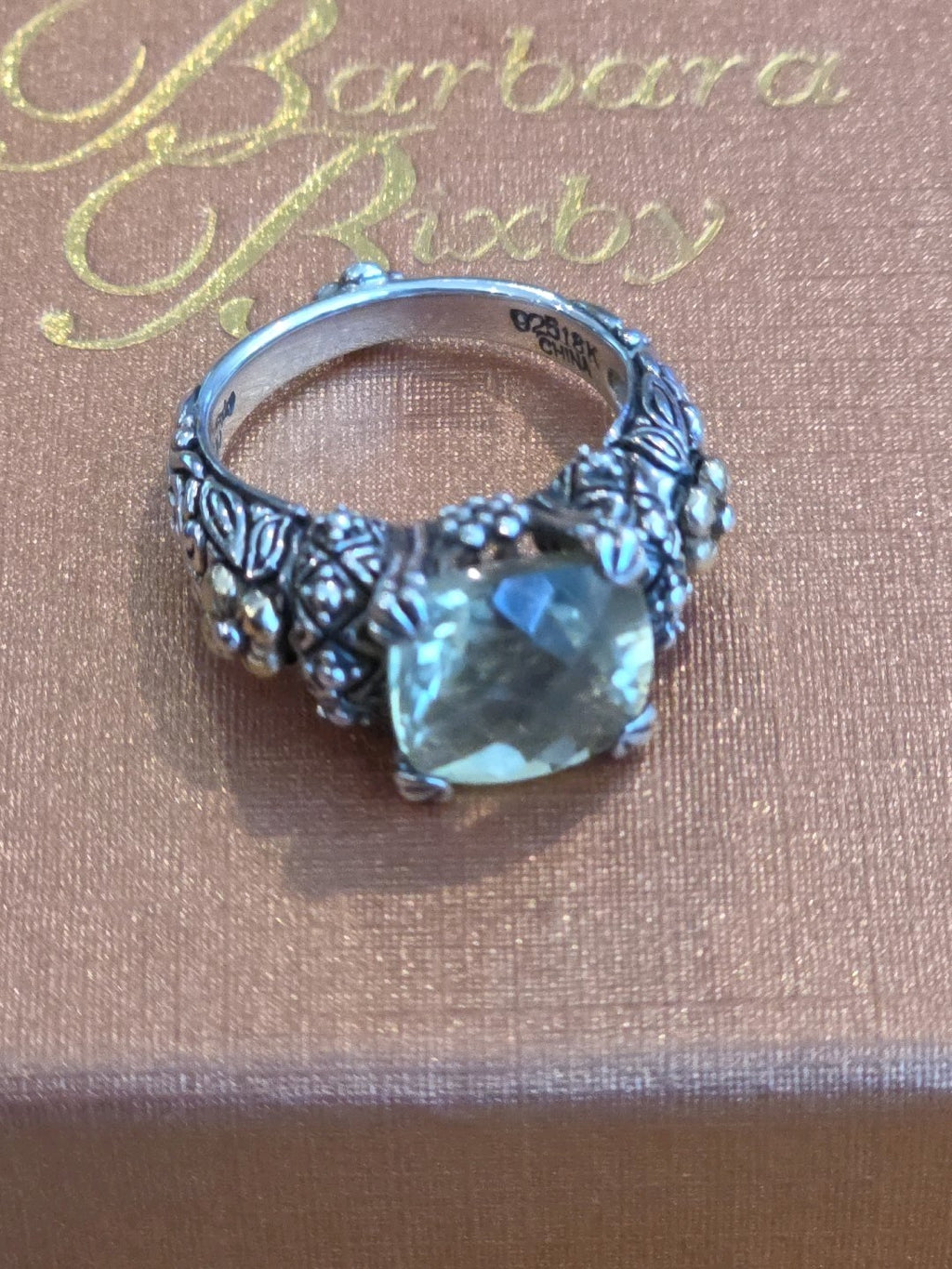Barbara Bixby Citrine Ring Sterling Silver 18K Gold