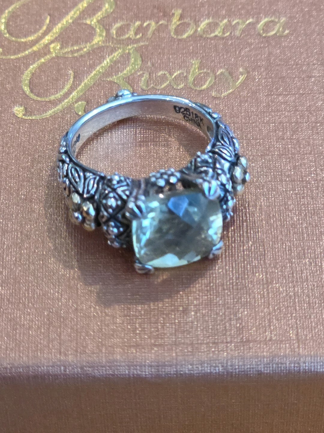 Barbara Bixby Citrine Ring Sterling Silver 18K Gold
