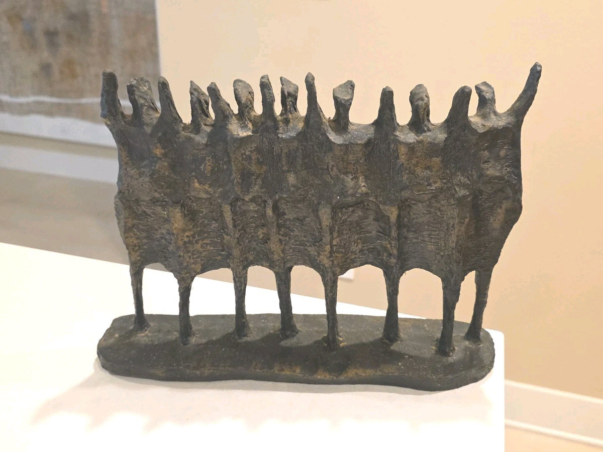 KRISHNA REDDY "The Vision" BRUTALIST Bronzed Resin Art Sculpture 1969 SIGNED
