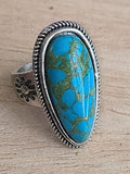 Vintage SOUTHWESTERN COPPER And TURQUOISE Ring STERLING SILVER