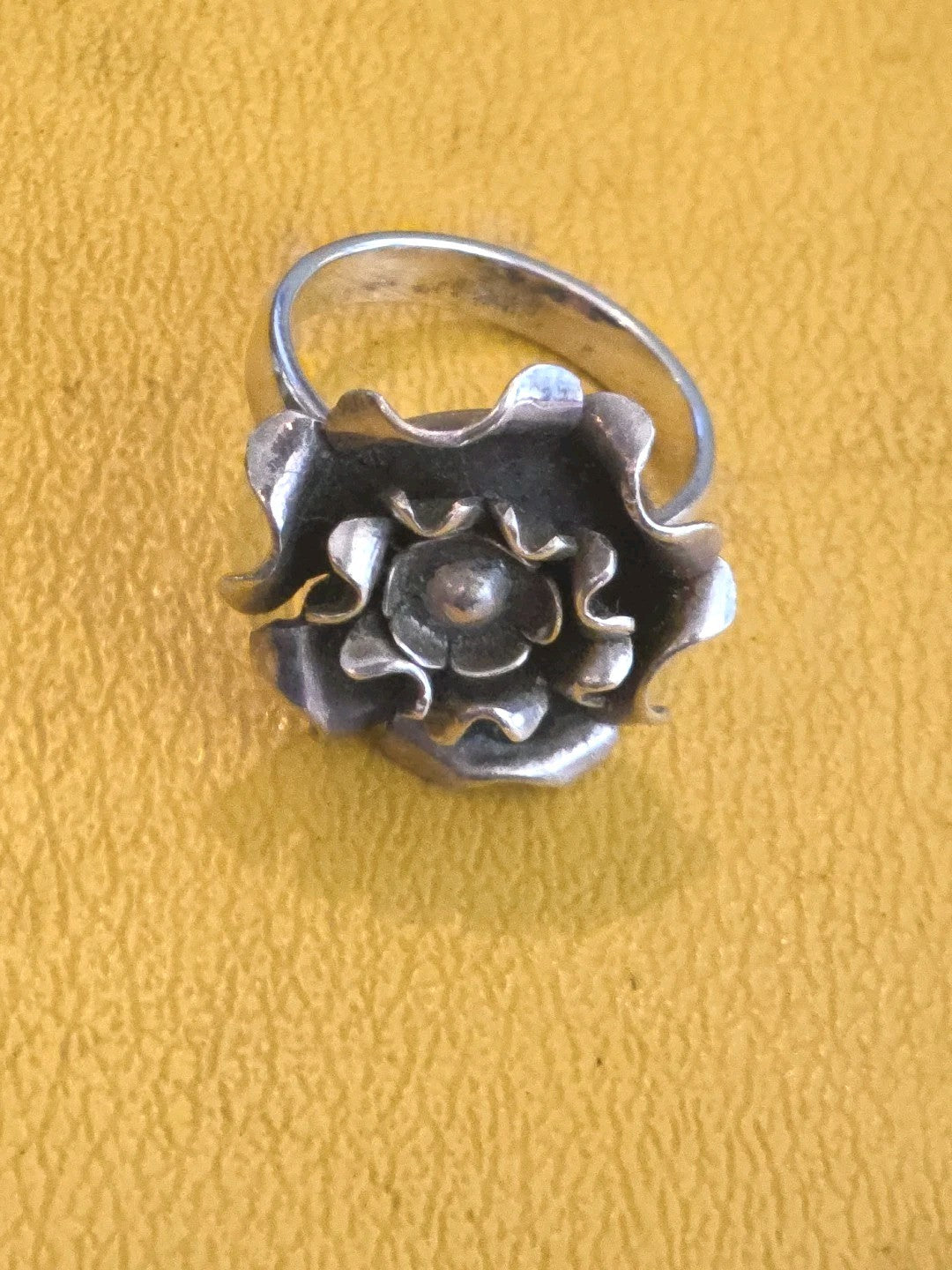 Vintage "Rose" Ring Sterling Silver Women Jewelry size 8.75
