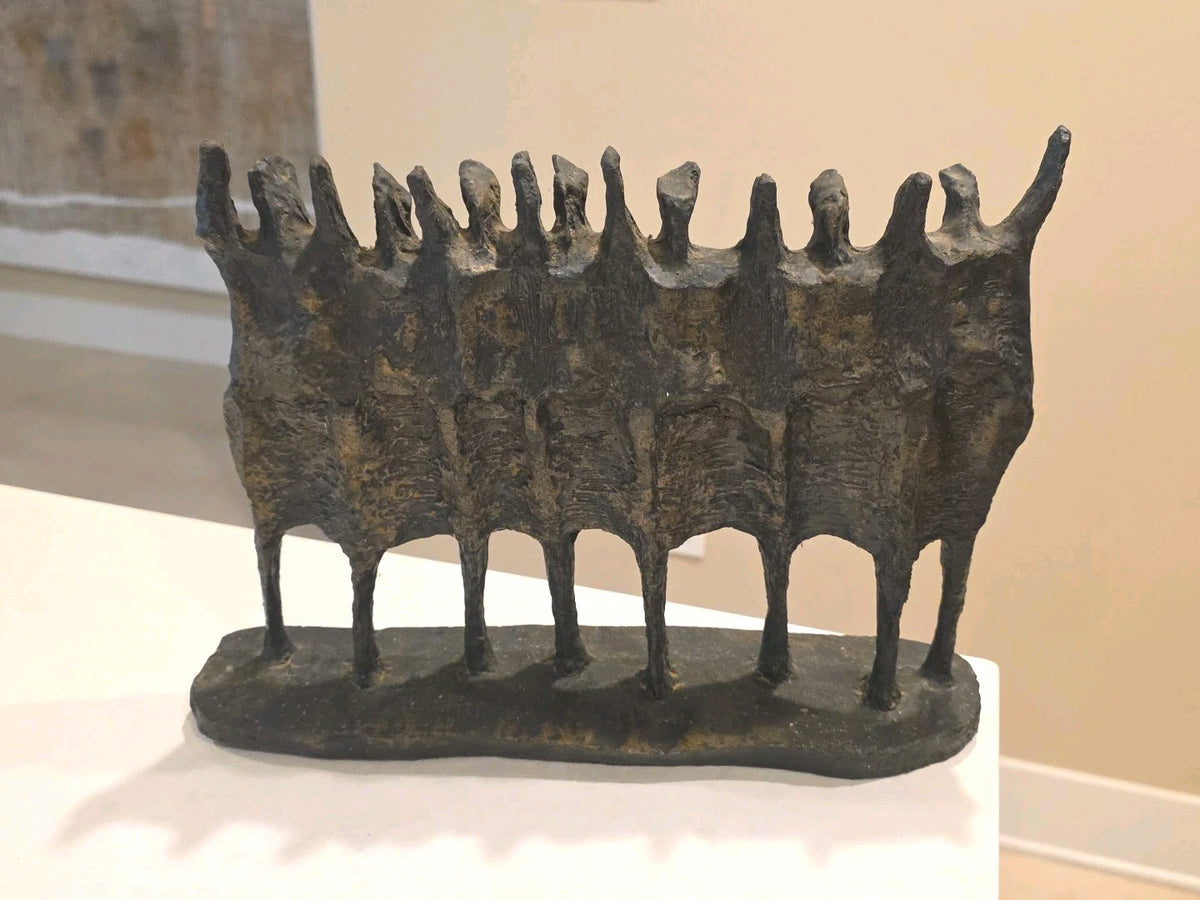 KRISHNA REDDY "The Vision" BRUTALIST Bronzed Resin Art Sculpture 1969 SIGNED