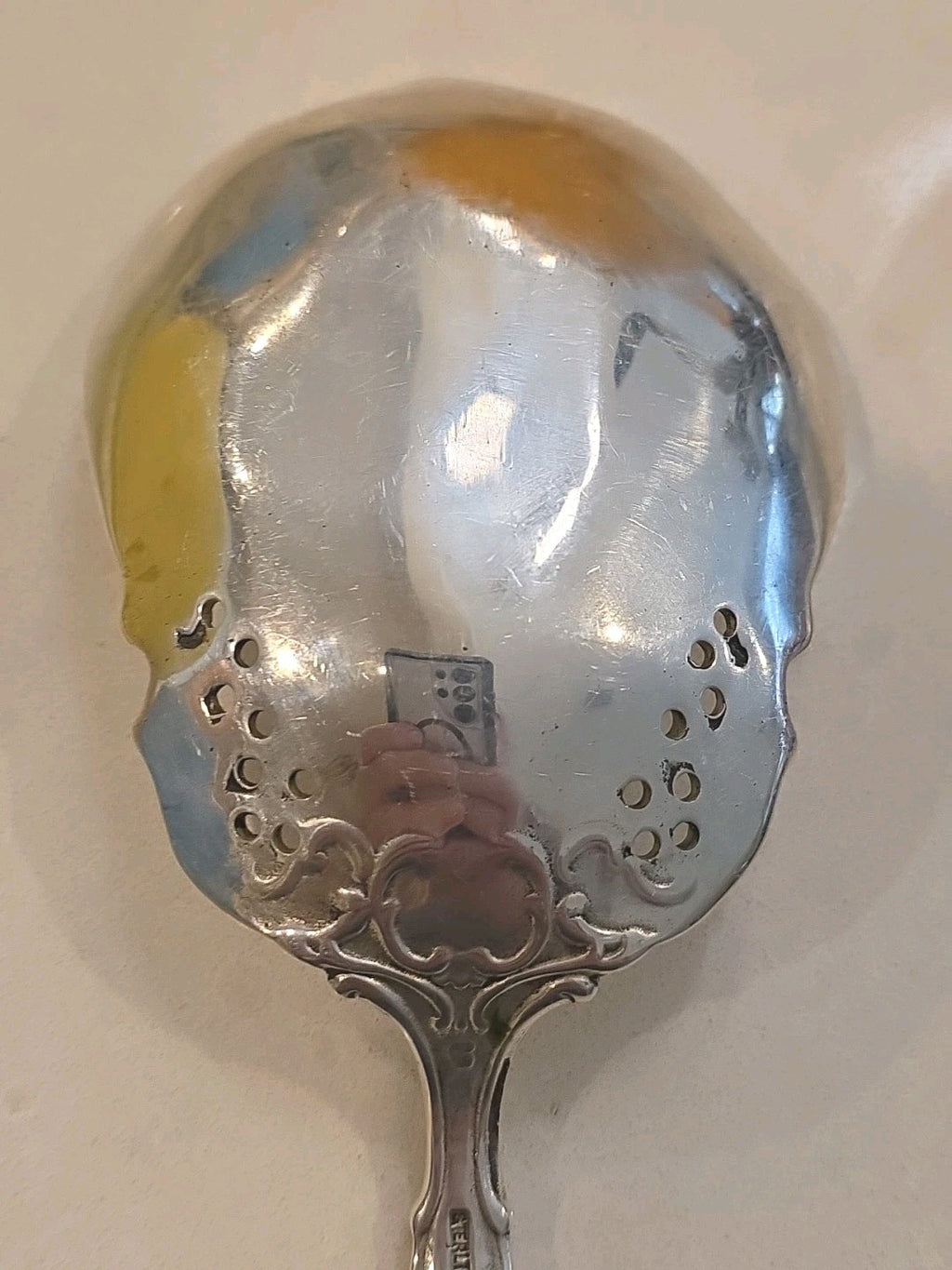 Regent by Durgin Sterling Silver Salad Spoon Pierced Bowl  9 5/8"