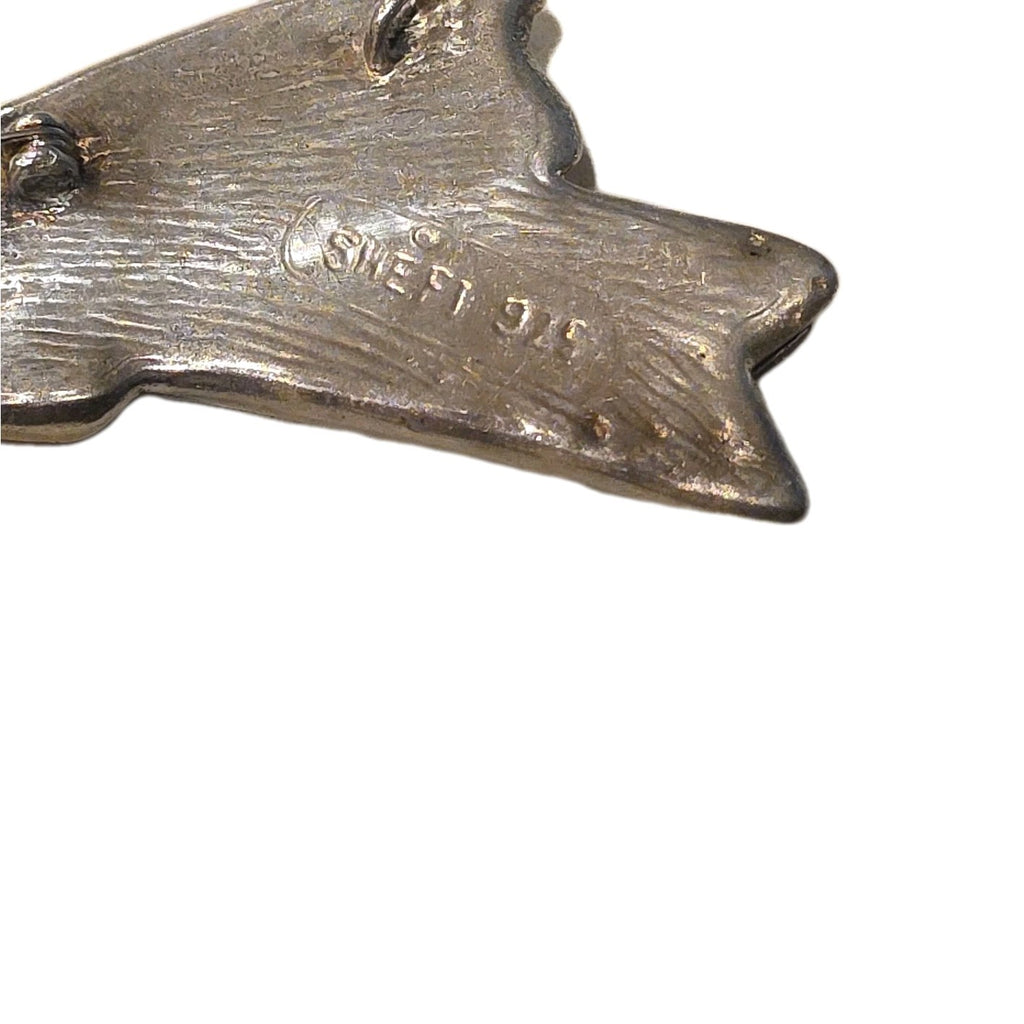 SHEFI ISRAEL 925 Silver  Vintage Shiny Sculpted Bow Brooch Pin