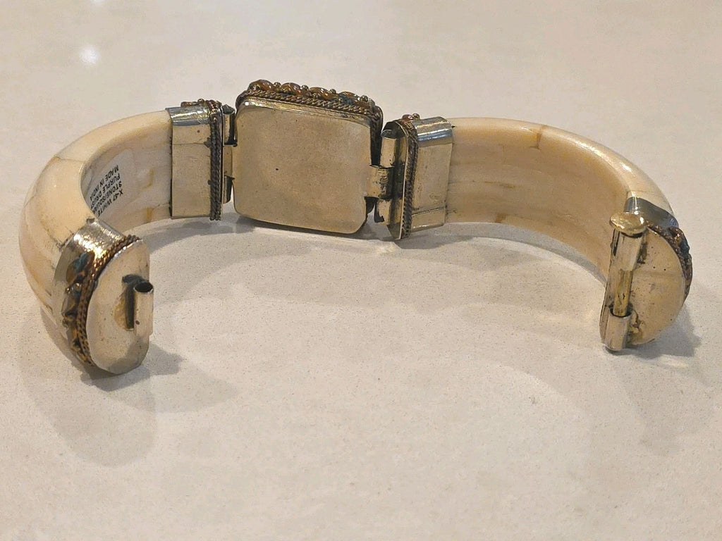 Tara Mesa Pink Drusy Quartz & Bone Bangle Bracelet