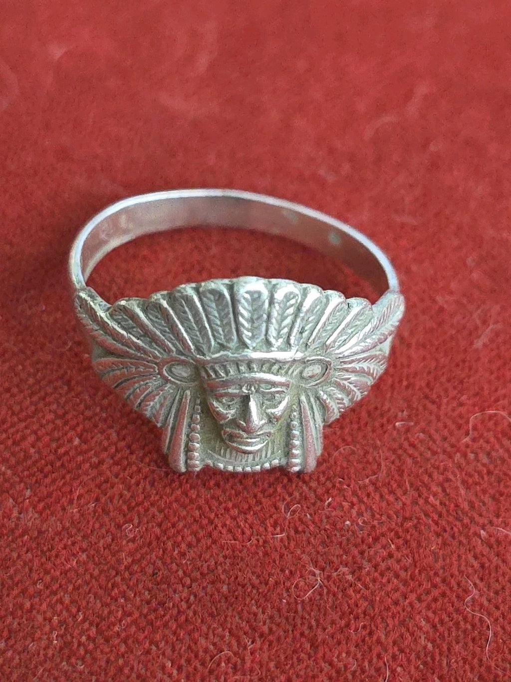 Sterling Silver Indian Head Ring Size 7
