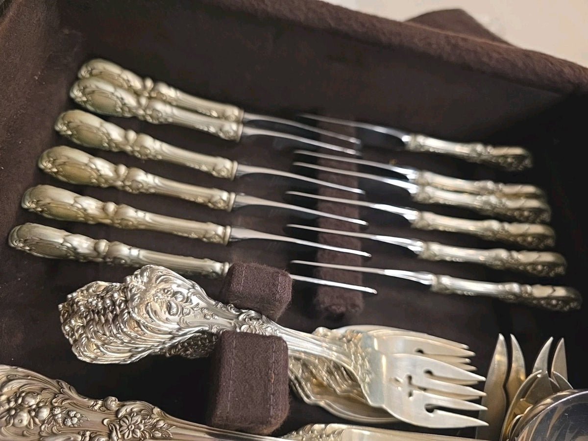 Antique Reed & Barton Francis I 93pcs Silverware 6-Pc Setting Service for 12