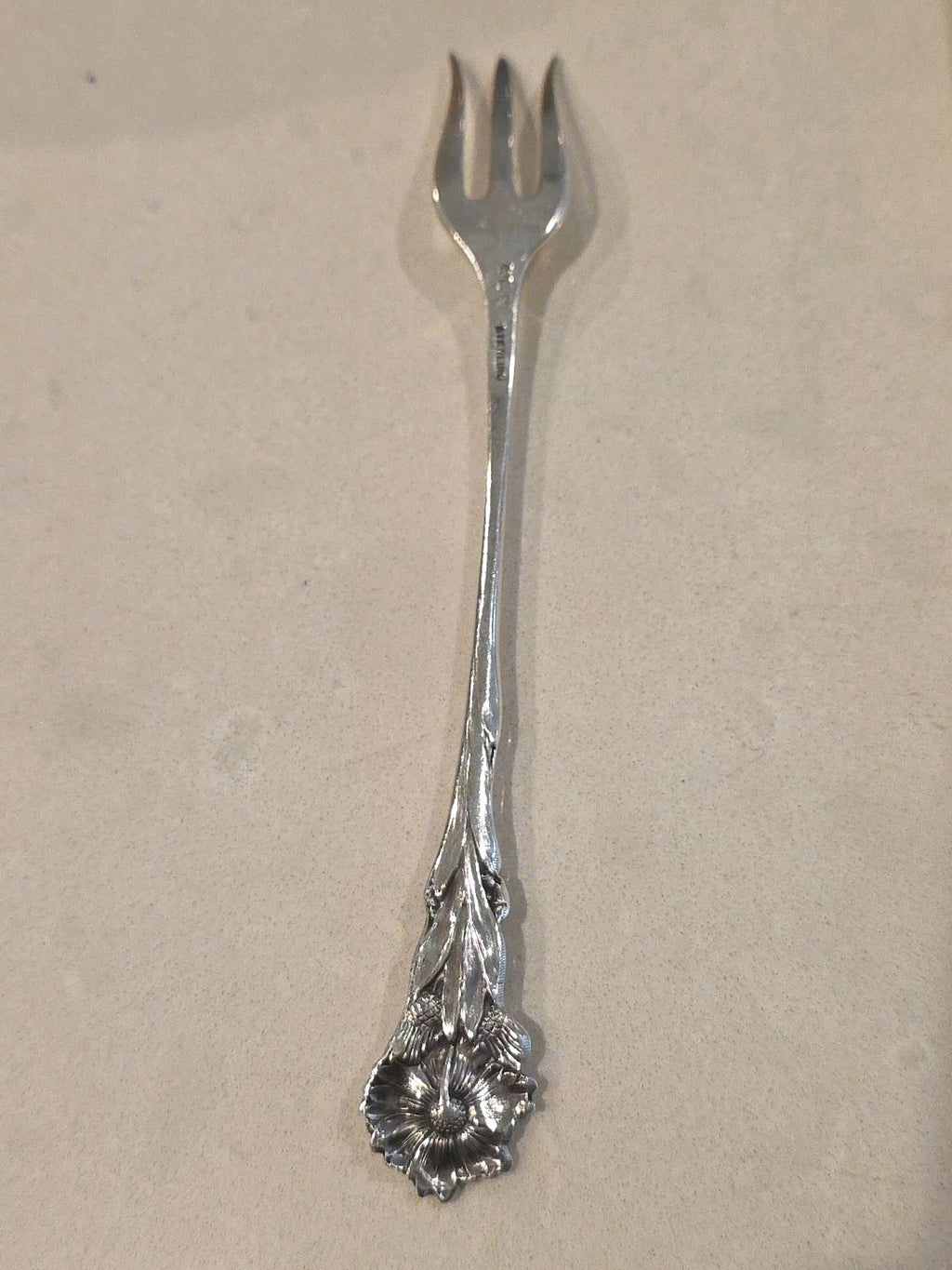 Rare Antique Sterling Silver Cocktail Fork Reed & Barton Harequin