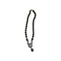 Vintage Art Deco Silver Locket W Silver Clasp 925 Stamped With Black Onyx Beads
