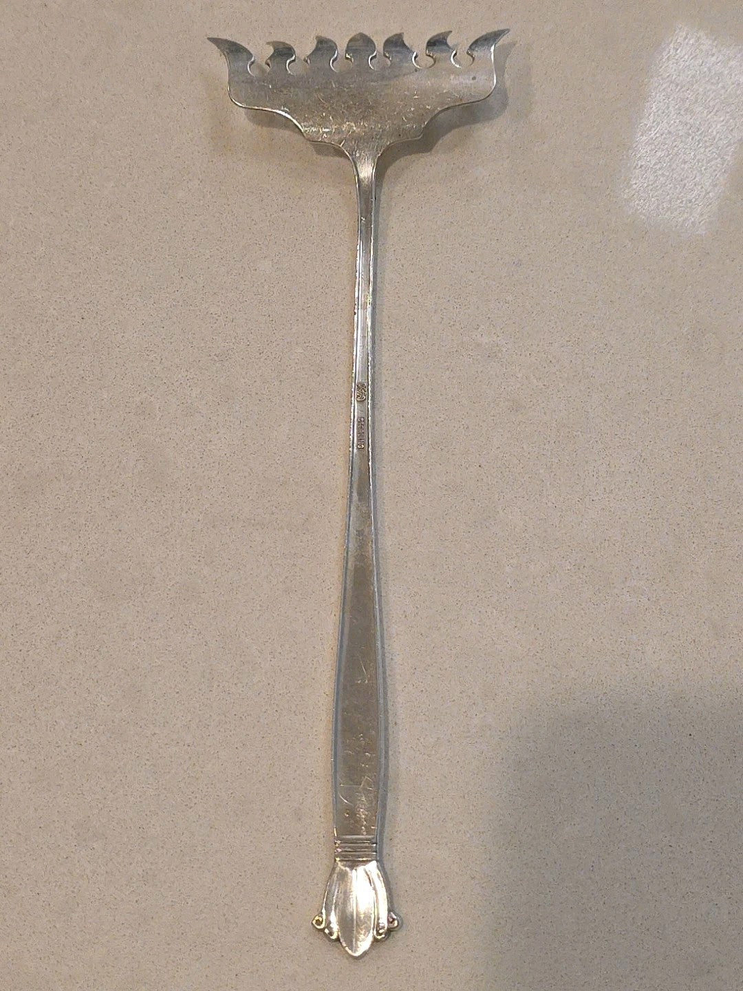 RARE JENNY LIND WEIDLICK STERLING SARDINE FORK AKA BACON FORK