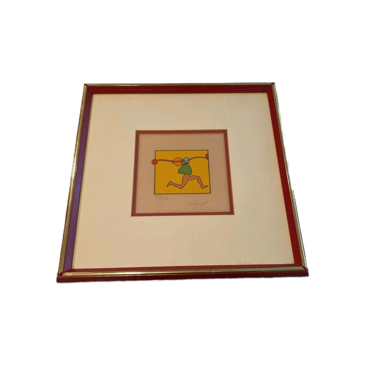1970s Peter Max "Entering Yellow" Signed and Numbered Lithograph - Framed
