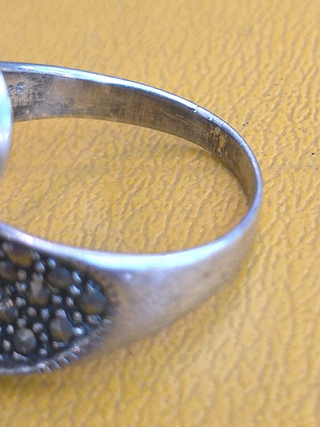 Vintage Sterling Silver  Marcasite Snake Style Wrap Ring with Onyx Size 9