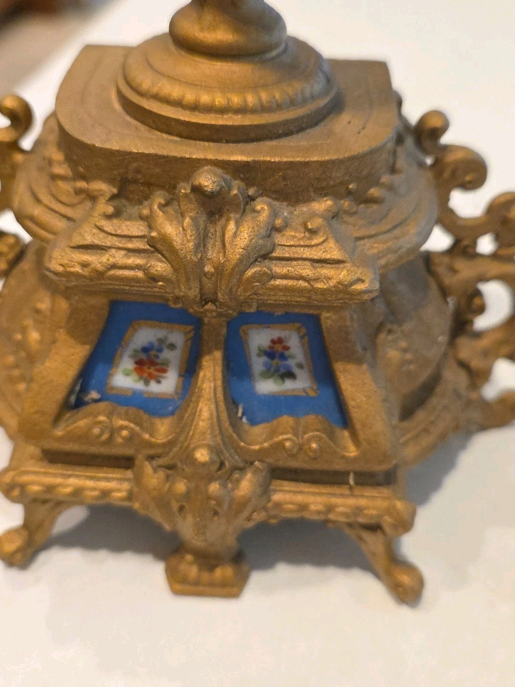 Pair 13" Sevres Style Hand Painted Porcelain Twin Handled Covered Urns