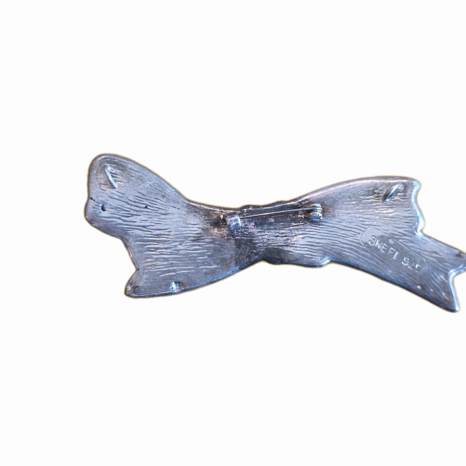 SHEFI ISRAEL 925 Silver  Vintage Sculpted Large Bow Brooch Pin