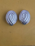Vintage Large Modernist LOS BALLESTEROS MEXICO Sterling Silver Clip On Earrings