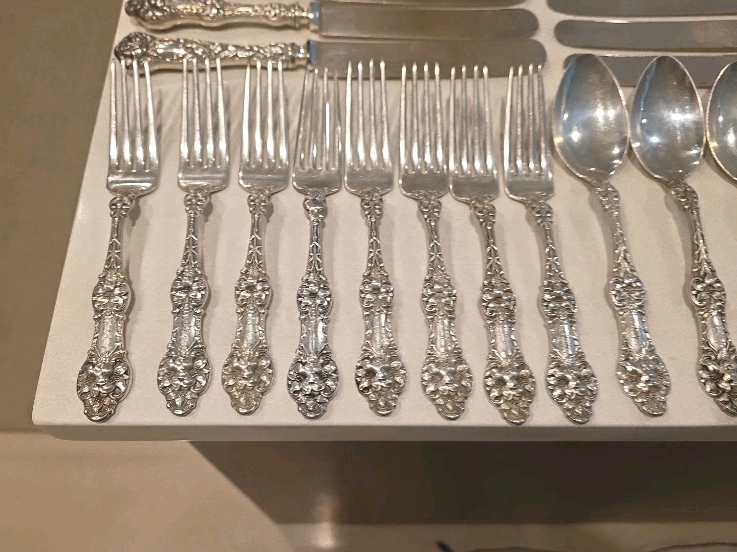Old Orange Blossom by Alvin Sterling Silver Flatware Set Service 40 pcs