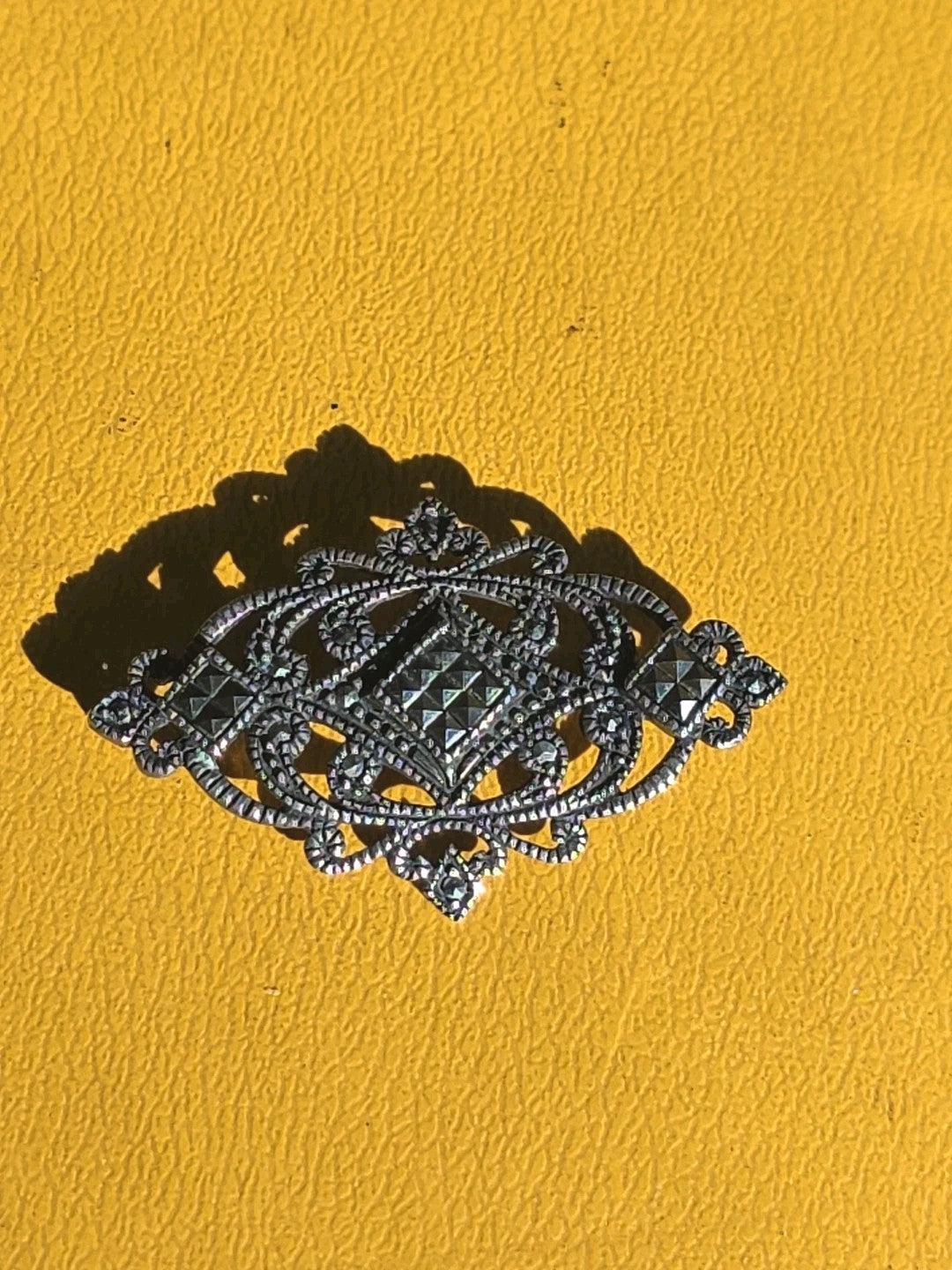 Vintage Sterling Silver 925 Marcasite Small Brooch