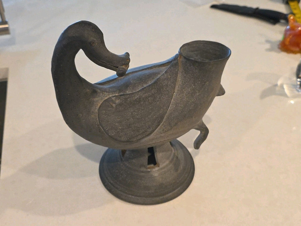 Midcentury Studio Art Pottery Figural Duck Vessel Sculpture Pitcher