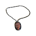 MARGOT DE TAXCO ENAMELED ROMAN PENDANT BOOCH W/DETACHABLE 22" CHAIN
