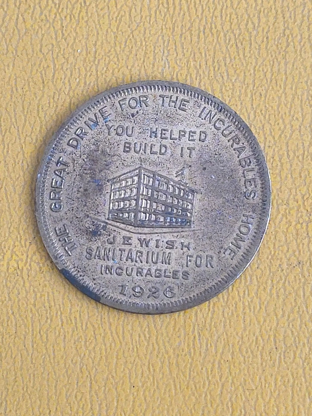 1926 USA United States New York Jews Helping JEWISH SANITARIUM HOME Medal