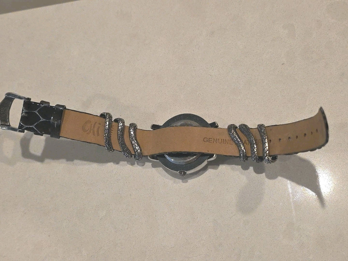 Chi by Falchi Designer Gator Snake Watch Running Fine New Battery