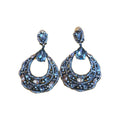 VINTAGE EVENING JOSE & MARIA BARRERA ART DECO CRYSTAL DROP CHANDELIER EARRINGS