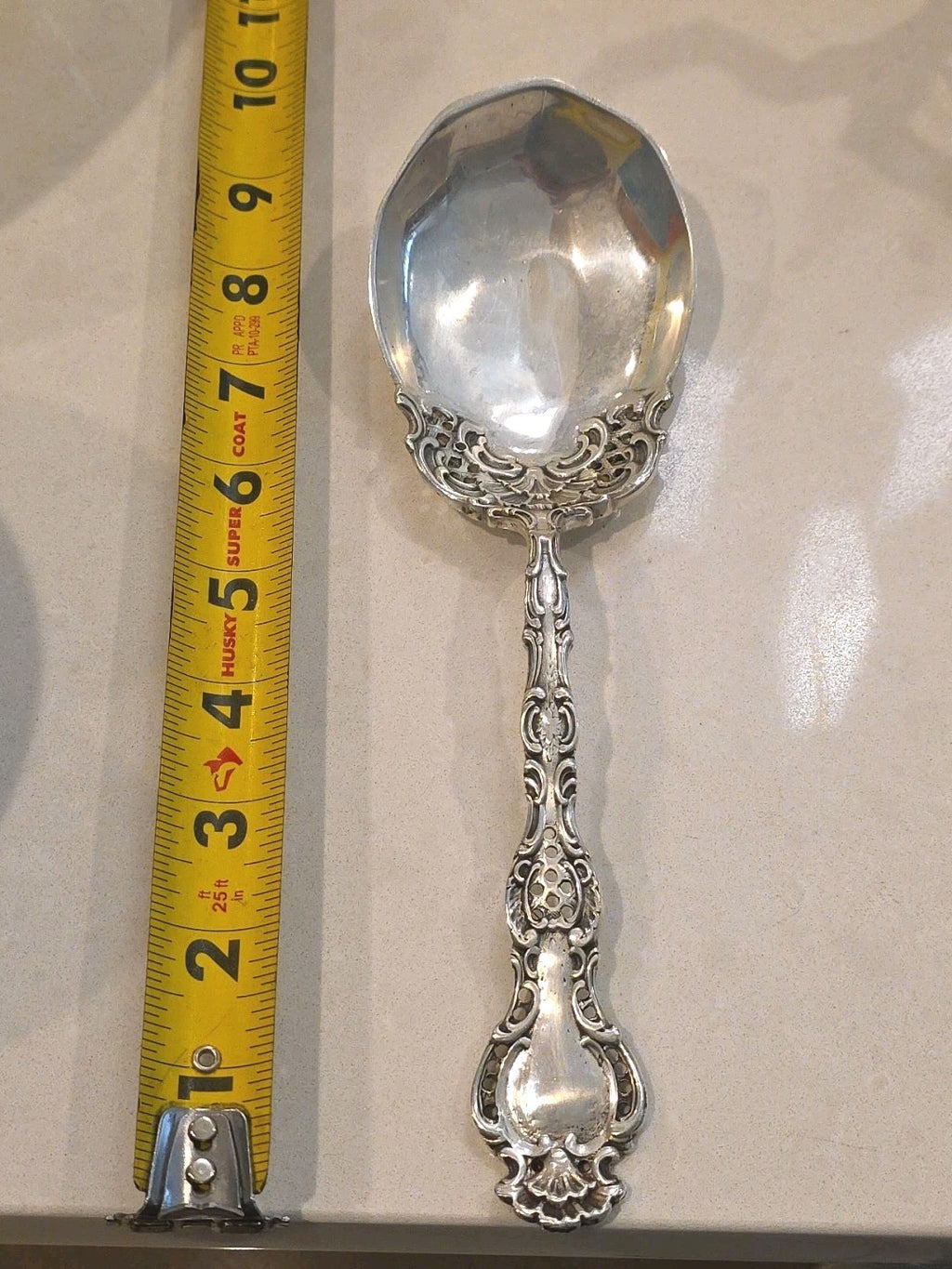 Regent by Durgin Sterling Silver Salad Spoon Pierced Bowl  9 5/8"