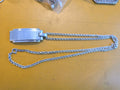 Tiffany & Co Men Sterling Silver Bar Dog Tag Bead Chain Necklace