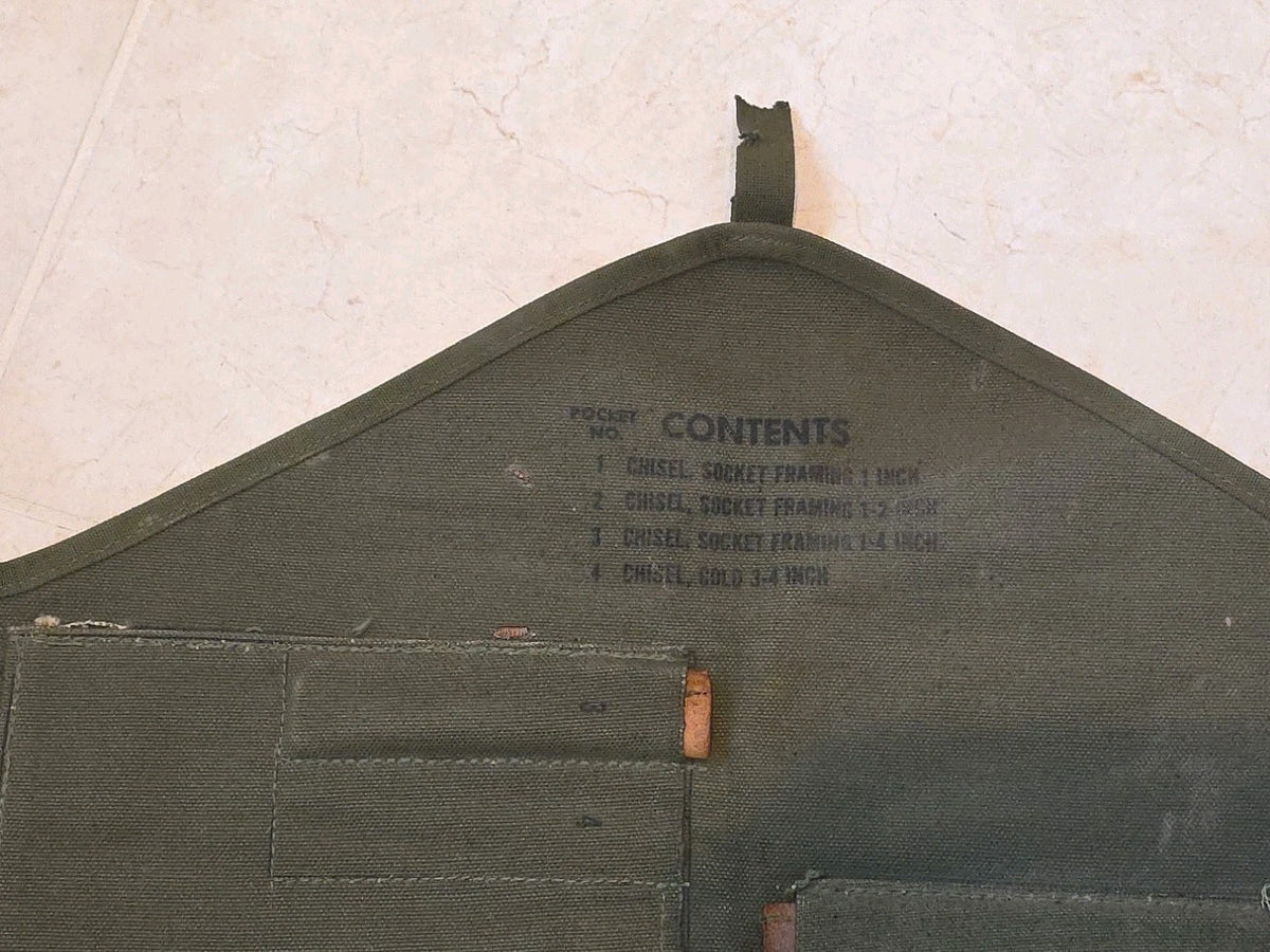 US military U.S. forces 1951 WW2 rarity canvas tool roll case
